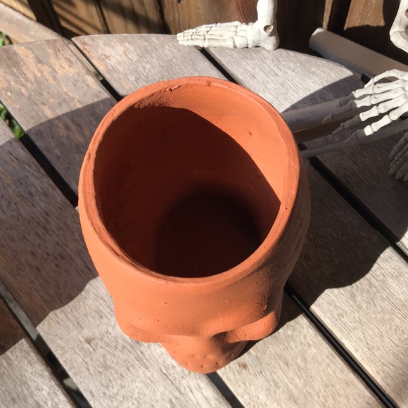 West Elm Spooky and Unique Handcrafted Terracotta Skull Vases - Set of 2 💀 - Picture 14 of 17